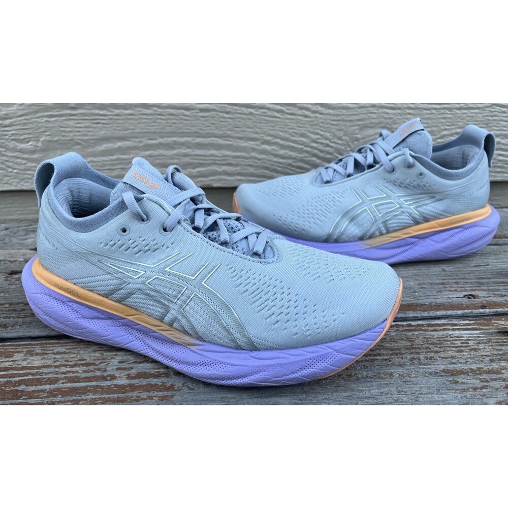 Asics Gel-Nimbus 25 Women's 8.5 Wide Running Shoes Piedmont Grey/Purple